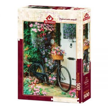 Puzzle Bicycle & Flowers, 500 piese
