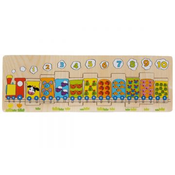 Puzzle din lemn, Woody, Trenulet, 11 piese