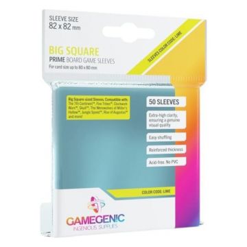 Sleeve-uri Gamegenic - PRIME Big Square Sized 82 x 82 mm - Clear (50 Bucati)