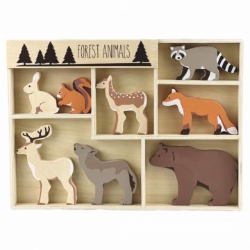 8 animale de padure din lemn, Egmont Toys