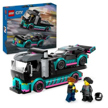 Lego City Masina de Curse si Camion Transportator 60406