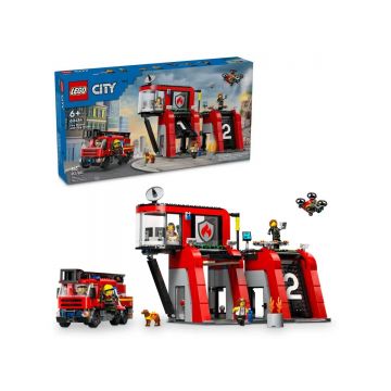 Lego City Statie si Camion de Pompieri 60414