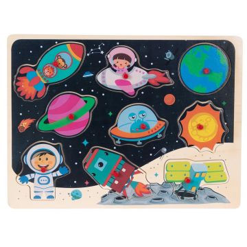 Puzzle din lemn, Woody, Spatiul cosmic, 9 piese