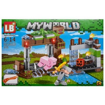 Set de constructie 4 in 1 Minecraft LB My World, 215 piese