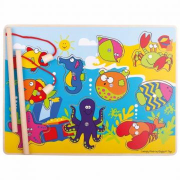 Joc de pescuit magnetic - Animalutele marine, BIGJIGS Toys, 1-2 ani +