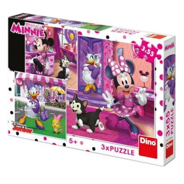 Puzzle 3 in 1 - O zi cu Minnie (55 piese), Dino, 4-5 ani +