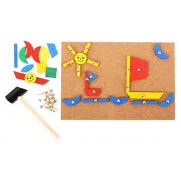 Set de creatie - Forme din lemn, BIGJIGS Toys, 2-3 ani +