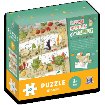 In lumea fructelor si a legumelor cu micul catel de usturoi - Puzzle gigant, DPH, 2-3 ani +