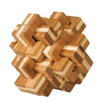 Joc logic IQ din lemn bambus Ananas 3D, Fridolin, 8-9 ani +