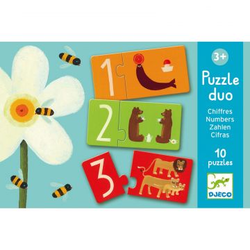Jucarii Educative Puzzle duo Djeco Numere, 1-2 ani +