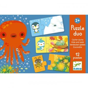 Puzzle duo Djeco Ascunselea, 1-2 ani +