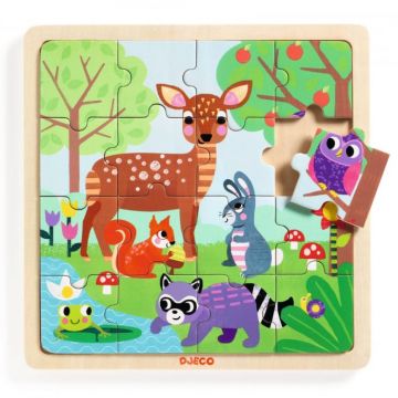 Puzzle lemn Forest Djeco, 1-2 ani +