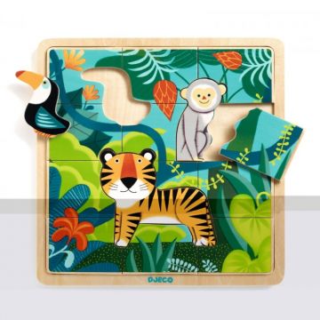 Puzzle lemn Jungla Djeco, 1-2 ani +