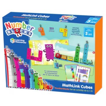 MathLink Cubes Numberblocks in romana - Set de activitati de la 1 - 10, Learning Resources, 4-5 ani +