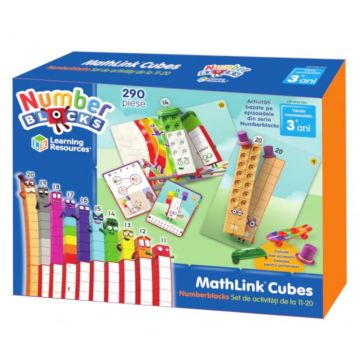 MathLink Cubes Numberblocks in romana - Set de activitati de la 11 - 20, Learning Resources, 4-5 ani +