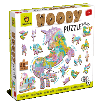 Puzzle de lemn Peisaje fantastice, Ludattica, + 4 ani, 48 piese