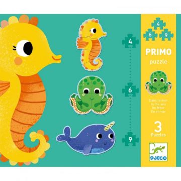 Set Puzzle-uri evolutive Djeco, Ocean, 2-3 ani +