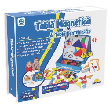 Joc educativ Smile Games, Tableta magnetica, 82 piese