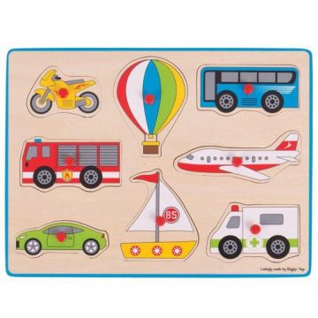 Puzzle din lemn incastru BigJigs Vehicule BJ260