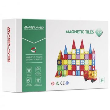 Set de constructie magnetic 3D - 100 piese