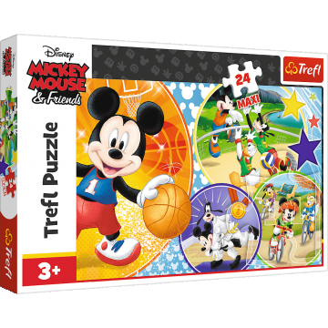 Puzzle Trefl Maxi Disney Mickey Mouse, E timpul pentru sport 24 piese