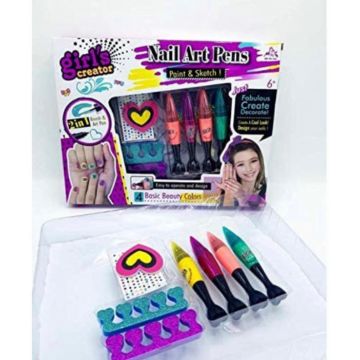 Set unghii pentru copii, 4 culori, Nail Art Pen