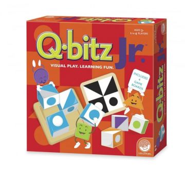 Joc de logica Q-bitz Jr., joc educativ cu piese din lemn, MindWare, +3 ani