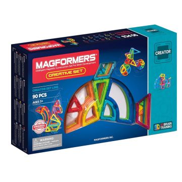 Joc de Constructie Magnetic Magformers - Creative Set - Creativ, 90 piese