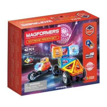 Joc de Constructie Magnetic Magformers - Extreme Racer - Curse Extreme, 42 piese