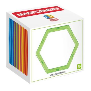 Joc de Constructie Magnetic Magformers Hexagonal Set - 12 piese in forma de hexagon
