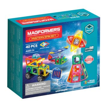 Joc de Constructie Magnetic Magformers - Mystery Spin Set - cu Element Rotativ, 40 piese