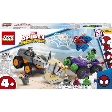 LEGO Marvel Super Heroes: Hulk vs. Rhino Confruntarea cu camioane, 110 piese, Multicolor, 10782, Multicolor