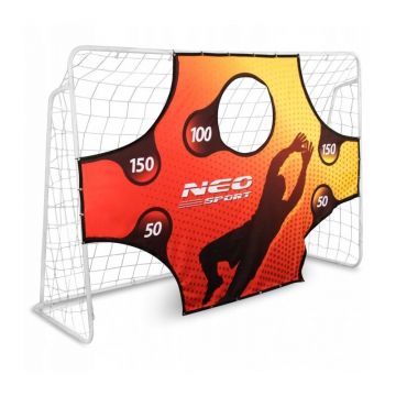 Poarta mare pentru fotbal cu covoras numerotat, 245 x 80 x 155 cm, Neo-Sport 1455