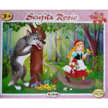 Puzzle - Scufita Rosie (30 de piese) 3 ani+