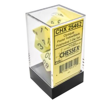 Set 7 Zaruri Chessex Opaque Pastel Polyhedral - Galben/Negru