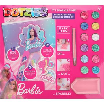 Set creativ 5 In 1, Diamond Dotz, Barbie, Pictura cu diamante