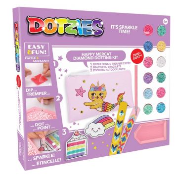 Set creativ 5 In 1, Diamond Dotz, Pisica-Sirena, Pictura cu diamante