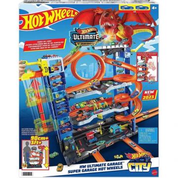 Set de joaca Hot Wheels cu 2 masinute Ultimate Garage 2023, 61 x 76 x 20 cm