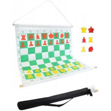 Tabla de demonstratie magnetica, rulabila, piese galben rosu