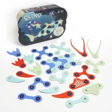 Joc magnetic de construit Clixo Animalute marine (24 piese)