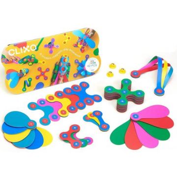 Joc magnetic de construit Clixo Curcubeu (42 piese)