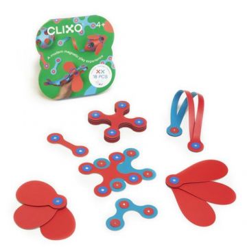 Joc magnetic de construit Clixo Itsy Flamingo & Turcoaz (18 piese)