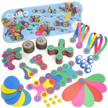 Joc magnetic de construit Clixo Modele cu rotite (72 piese)