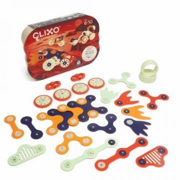 Joc magnetic de construit Clixo Vehicule spatiale (30 piese)