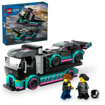 LEGO City: Masina de curse si camion transportator de masini 60406, 328 piese