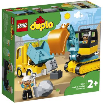 LEGO DUPLO: Camion si excavator pe senile 10931, 20 piese, Multicolor