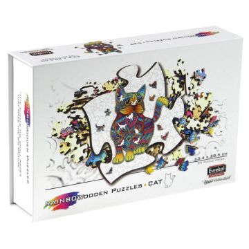 Puzzle din Lemn Multicolorat - Pisica, 99 piese
