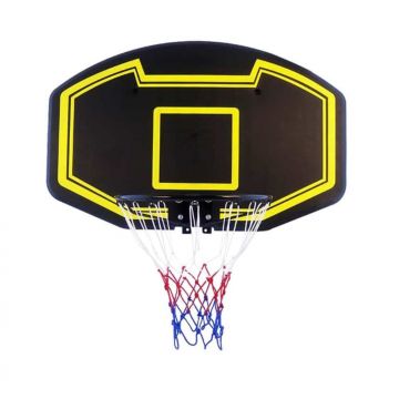Panou de baschet cu inel si amortizor, Action One, 112 x 72 cm, Negru