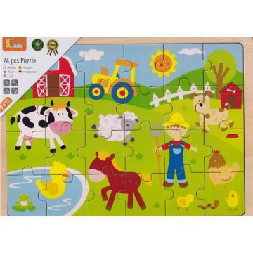 Puzzle din lemn: Animale de la ferma