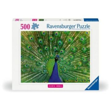 Ravensburger - Puzzle animale colorate paun 500 piese